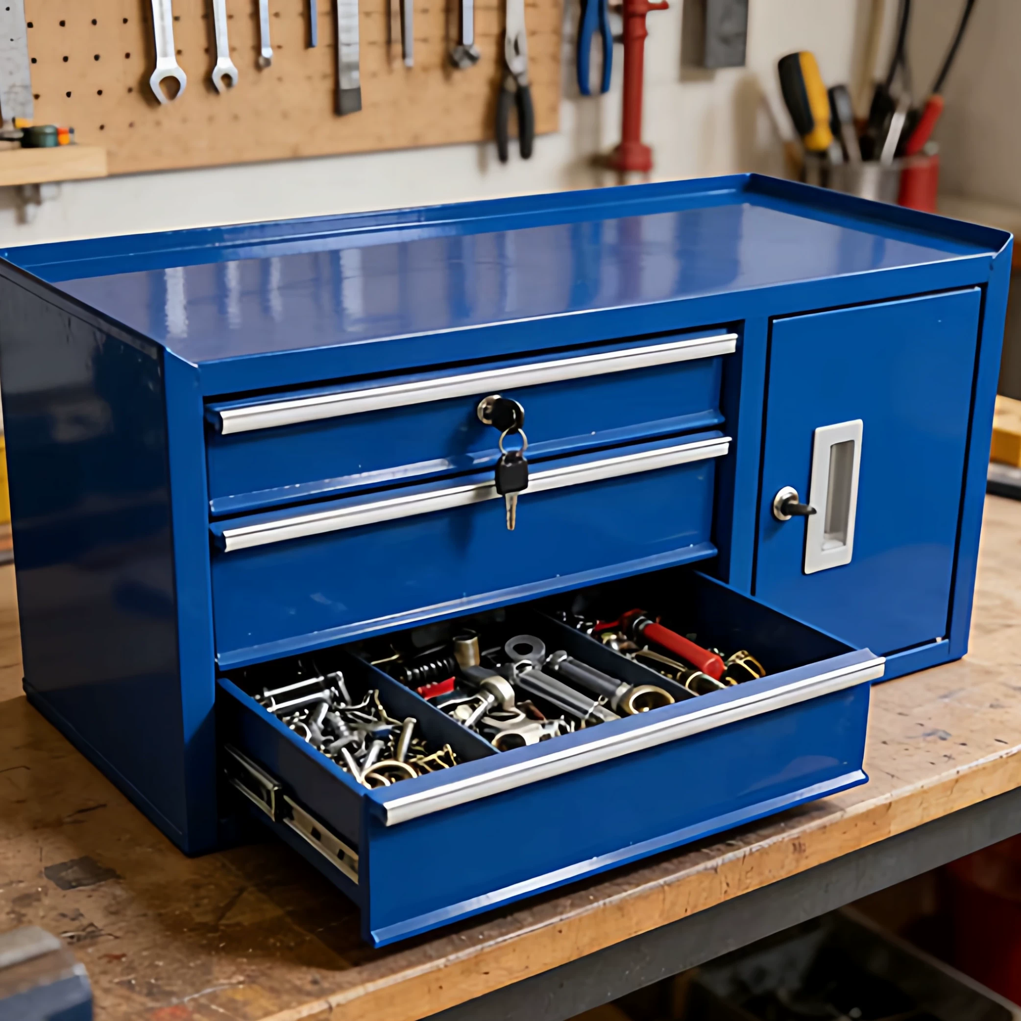 Workshop Tools Cabinet - Caja de almacenamiento metálica multiusos para